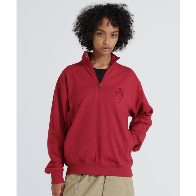 ECDP VARSITY HALF ZIP SWEAT （ダークレッド4）
