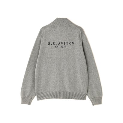 アヴィレックス AVIREX ECDP STAND ZIP COTTON KNIT （オックスフォード2）｜詳細画像