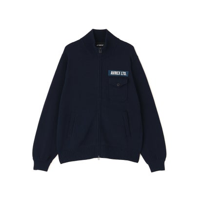 アヴィレックス AVIREX ECDP STAND ZIP COTTON KNIT （ネイビー）｜詳細画像