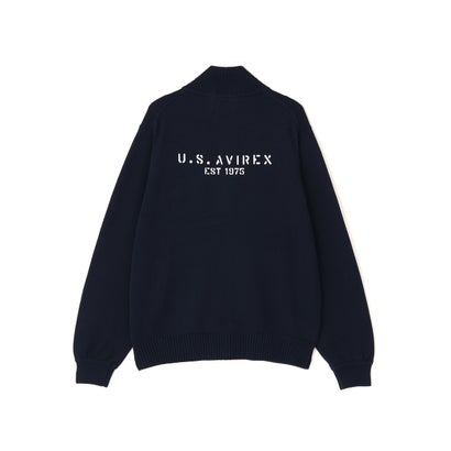 アヴィレックス AVIREX ECDP STAND ZIP COTTON KNIT （ネイビー）｜詳細画像