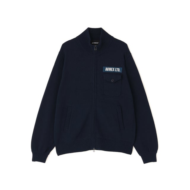 ECDP STAND ZIP COTTON KNIT （ネイビー）