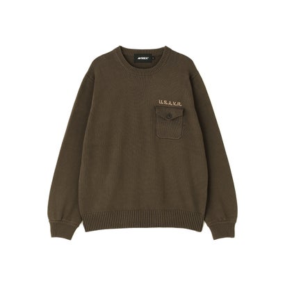 ECDP CREW NECK COTTON KNIT （ブラウン）｜詳細画像