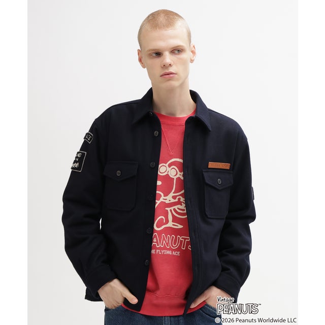 《× PEANUTS》CPO SHIRT ”FLYING ACE” （ネイビー）