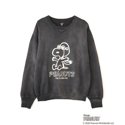 《AVIREX × PEANUTS》GUSSET CREWNECK SWEAT （チャコール）｜詳細画像