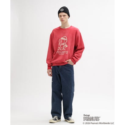 《AVIREX × PEANUTS》GUSSET CREWNECK SWEAT （チャコール）｜詳細画像