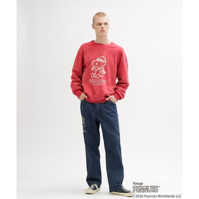 《AVIREX × PEANUTS》GUSSET CREWNECK SWEAT （チャコール）｜詳細画像