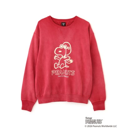 《AVIREX × PEANUTS》GUSSET CREWNECK SWEAT （レッド）｜詳細画像