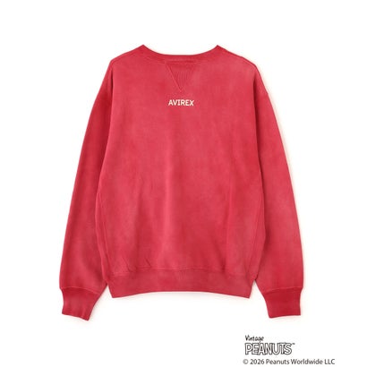 《AVIREX × PEANUTS》GUSSET CREWNECK SWEAT （レッド）｜詳細画像