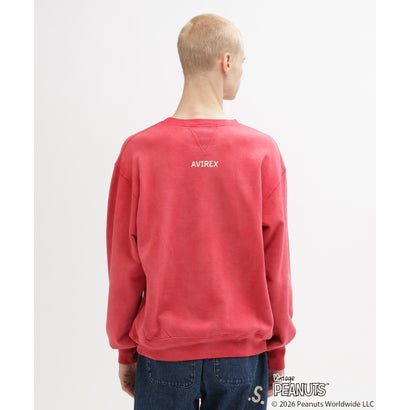 《AVIREX × PEANUTS》GUSSET CREWNECK SWEAT （レッド）｜詳細画像