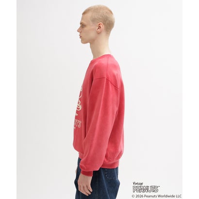 《AVIREX × PEANUTS》GUSSET CREWNECK SWEAT （レッド）｜詳細画像