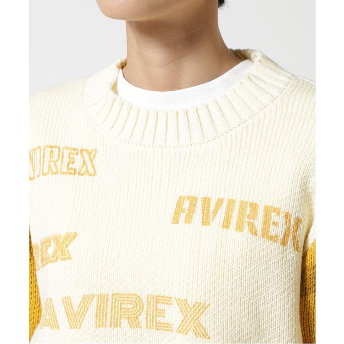 アヴィレックス AVIREX LOGO KNIT/ ロゴニット （マスタード3 
