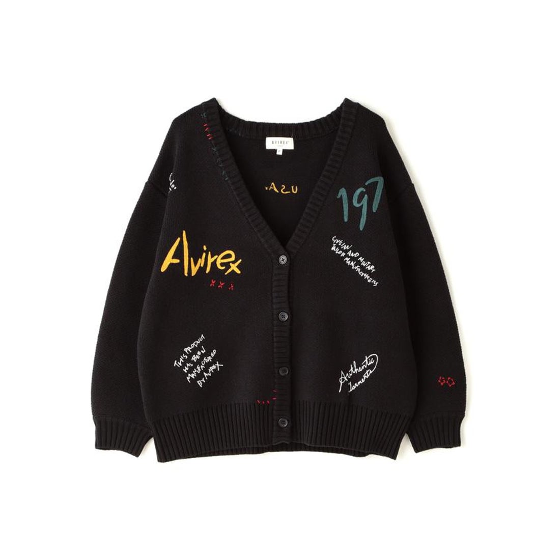 アヴィレックス AVIREX HAND EMBROIDERY KNIT CARDIGAN/ハンド刺繍 