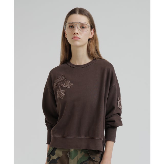 L－FADE COWBOY PATCH CREW SWEAT （ブラウン）