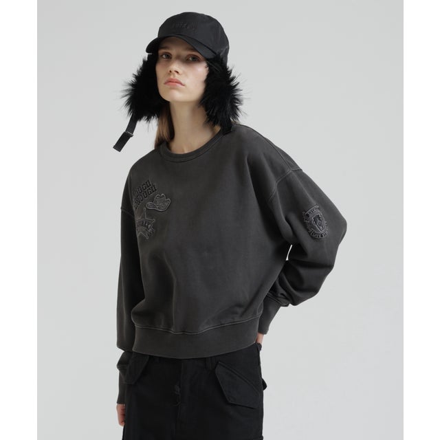 L－FADE COWBOY PATCH CREW SWEAT （ブラック）
