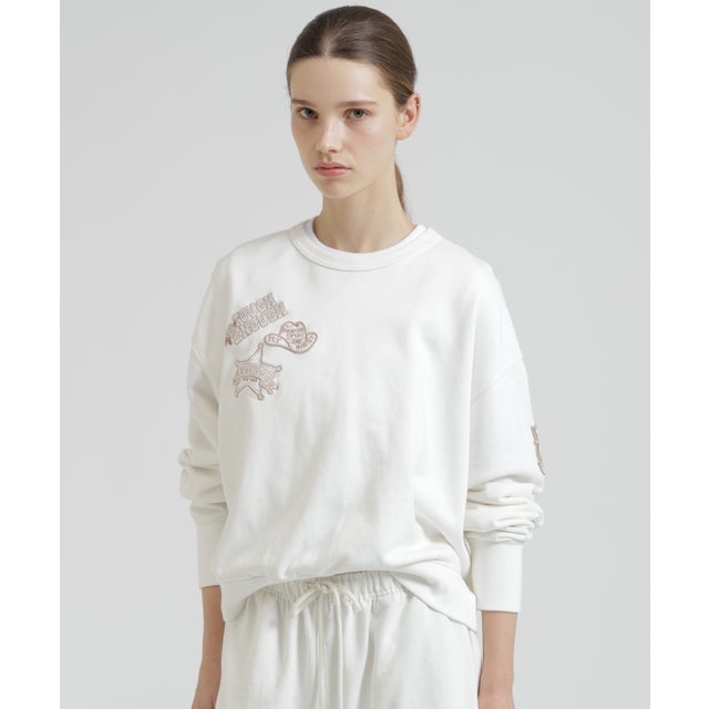 L－FADE COWBOY PATCH CREW SWEAT （オフホワイト3）