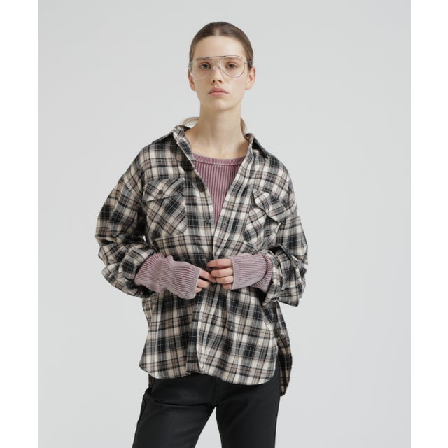 LーL／S CHEMICAL WASH CHECK SHIR （ベージュ）
