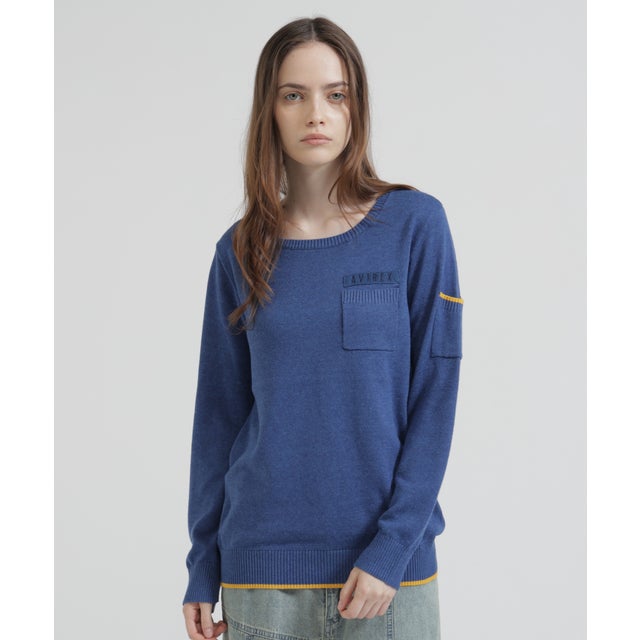 DS L ー L／S FATIGUE KNIT （ブルー）