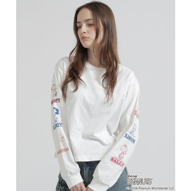 《AVIREX×PEANUTS》COLORFUL L/S T-SHIRT （ホワイト）