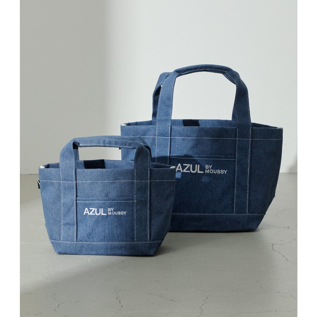〜 蒼様 〜AZUL BY MOUSSY トートバッグ AZUL BY MOUSSY AZUL DENIM TOTE BAG BLU -ファッション通販 FASHION