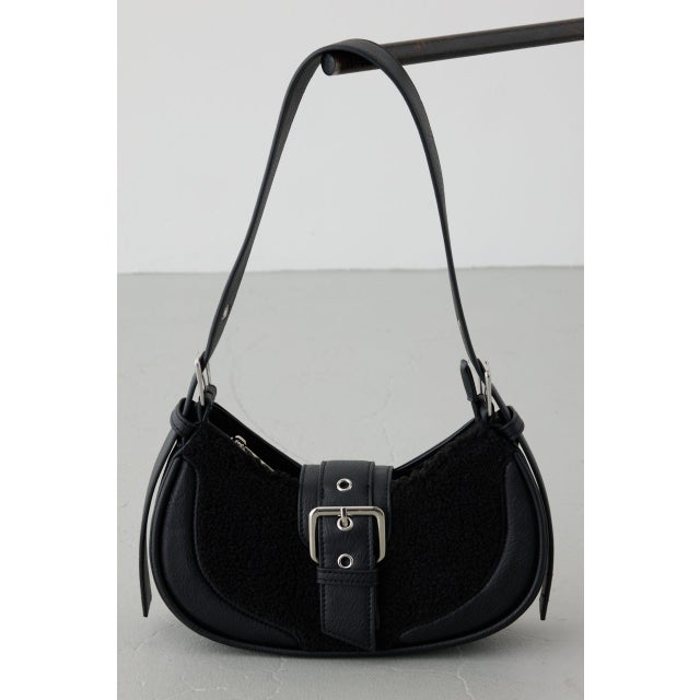 バックルベルトワンハンドルボアバッグ BLK