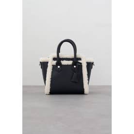 フェイクムートンハンドバッグ BLK