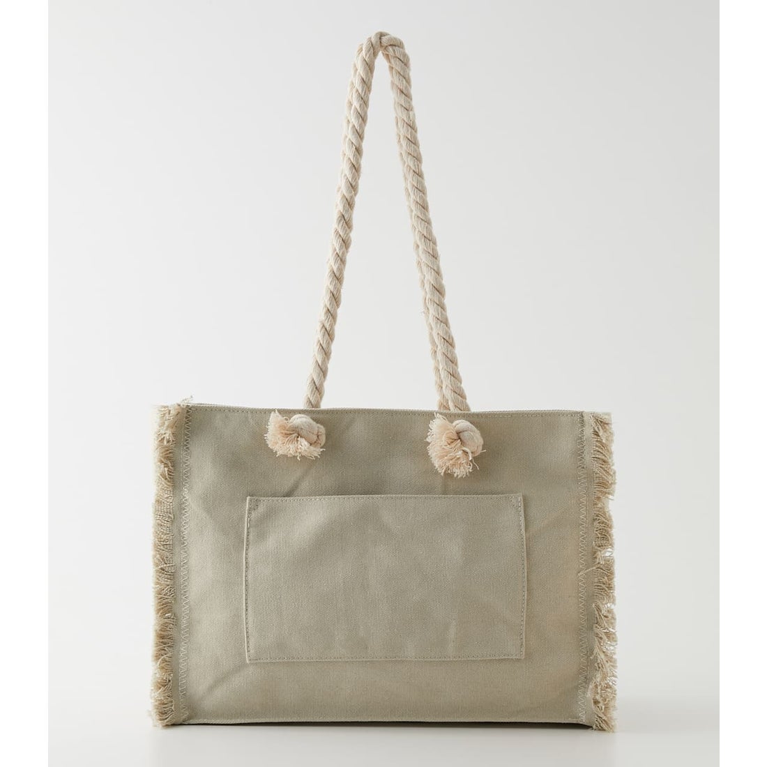 AZUL BY MOUSSY FRINGE CANVAS ROPE TOTEBAG IVOY3 -ファッション通販