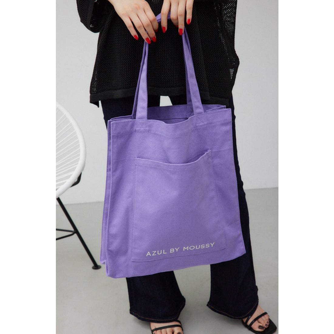 AZUL BY MOUSSY ユーティリティキャンバストートバッグ PUR -靴 