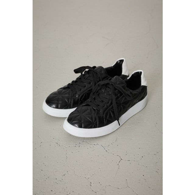 
                    FAUX LEATHER EMBOSS SNEAKERS BLK