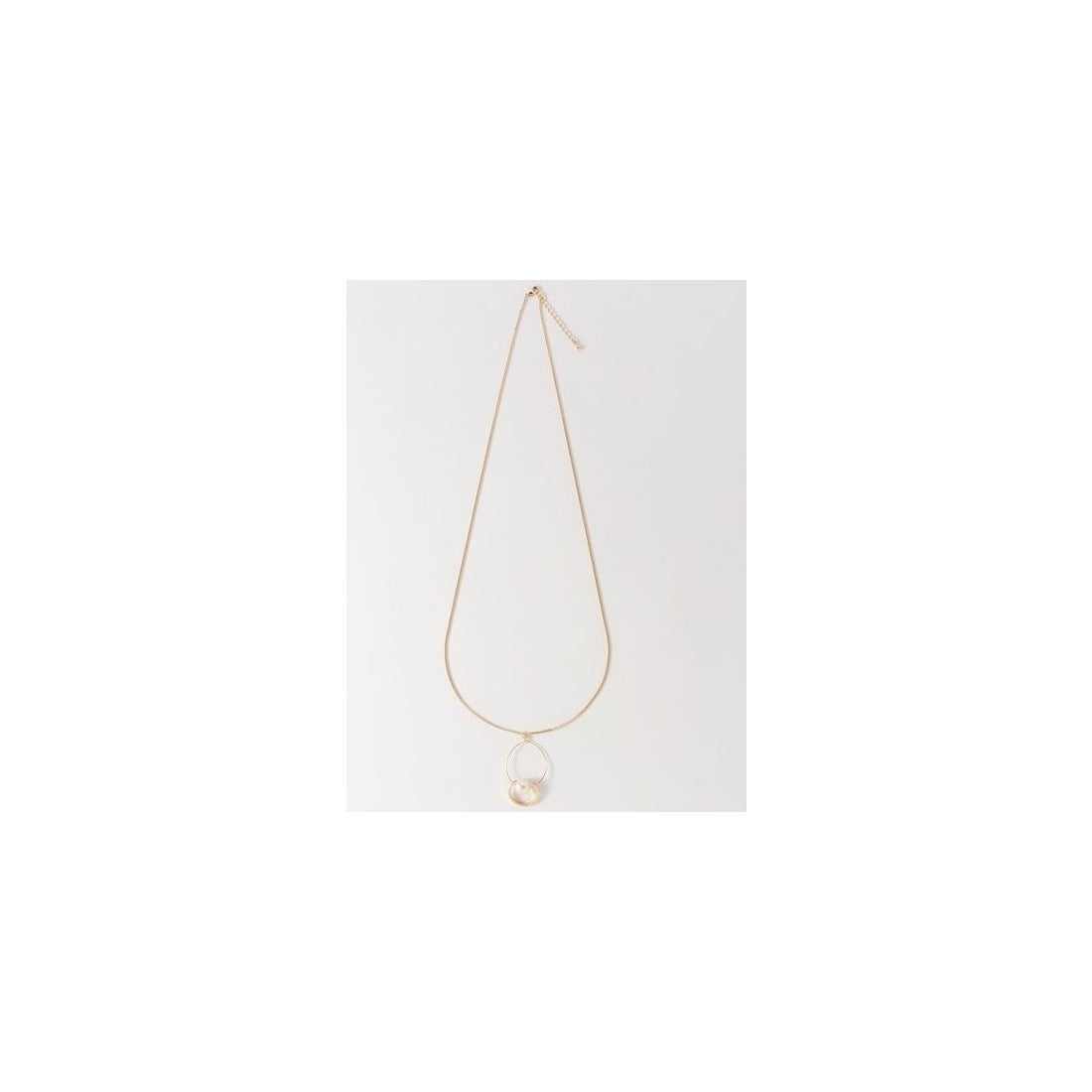 AZUL BY MOUSSY Wサークル×アクリルパールロングネックレス シルバー