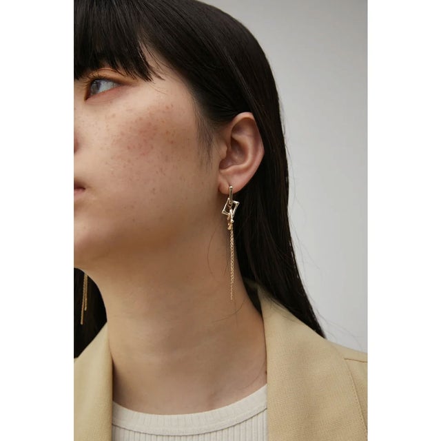 
                    SQUARE CHAIN EARRINGS L/GLD1