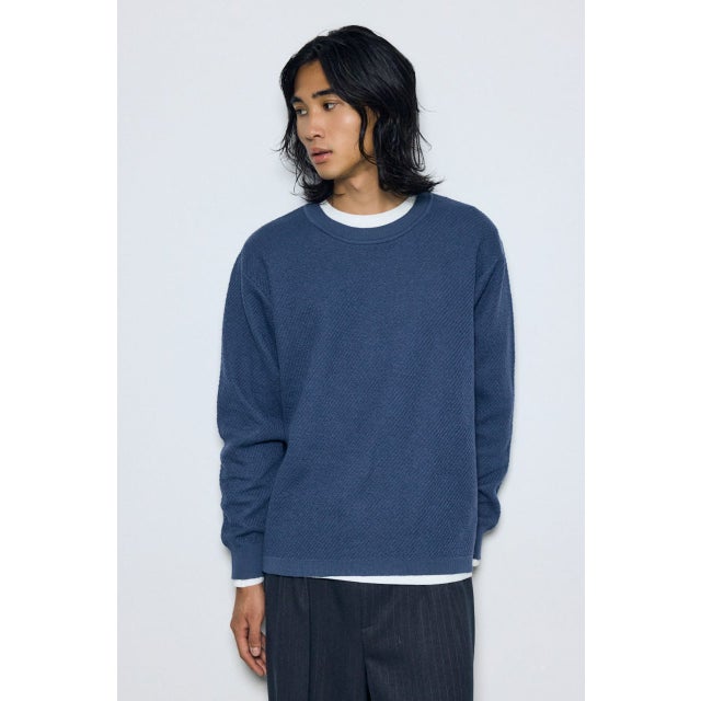 レイヤードニットトップスセット BLU
