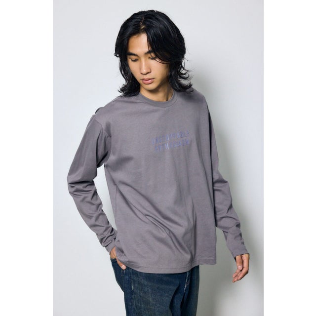 配色厚盛ラバープリントロンT GRY