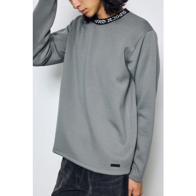 ネックロゴジャガードトップス GRY