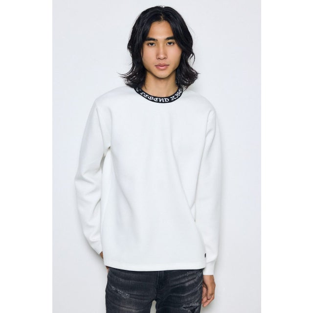 ネックロゴジャガードトップス WHT