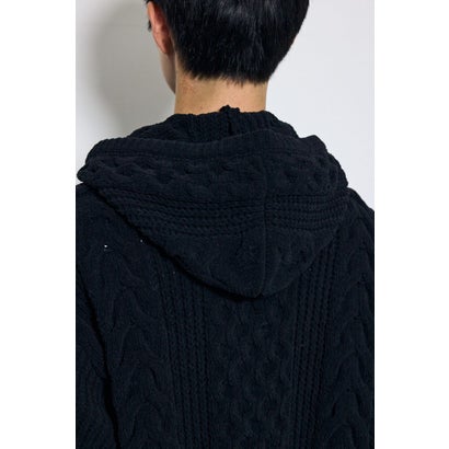 ジップアップニットフーディー BLK｜詳細画像