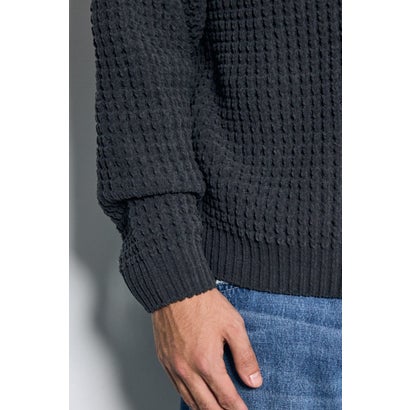 ワッフル編みニットトップス GRY｜詳細画像