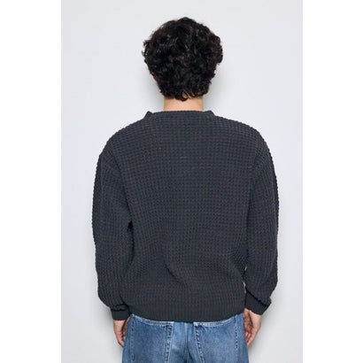 ワッフル編みニットトップス GRY｜詳細画像