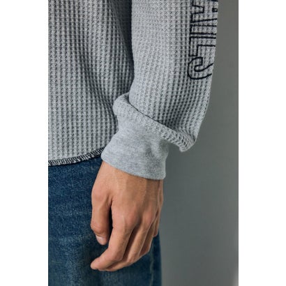 ワッフル長袖グラフィックトップス C.GRY｜詳細画像