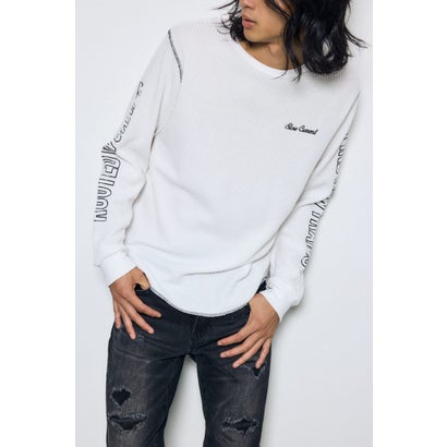 ワッフル長袖グラフィックトップス C.GRY｜詳細画像