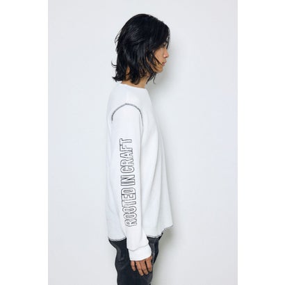 ワッフル長袖グラフィックトップス C.GRY｜詳細画像