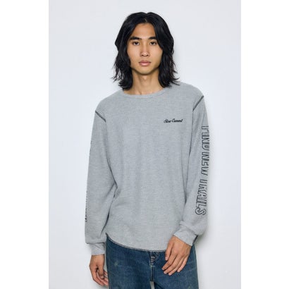 ワッフル長袖グラフィックトップス C.GRY｜詳細画像