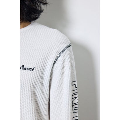 ワッフル長袖グラフィックトップス C.GRY｜詳細画像