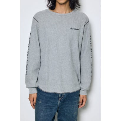 ワッフル長袖グラフィックトップス C.GRY｜詳細画像