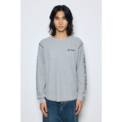 ワッフル長袖グラフィックトップス C.GRY｜詳細画像