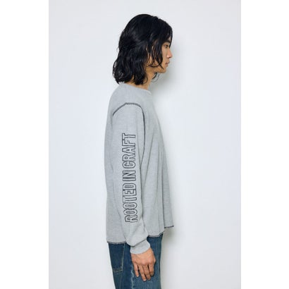 ワッフル長袖グラフィックトップス C.GRY｜詳細画像