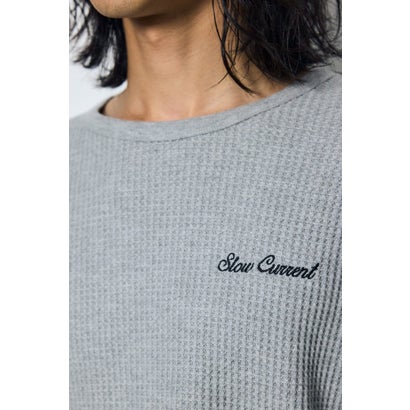 ワッフル長袖グラフィックトップス C.GRY｜詳細画像