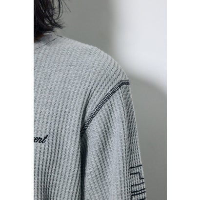 ワッフル長袖グラフィックトップス C.GRY｜詳細画像