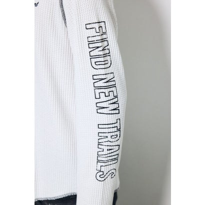 ワッフル長袖グラフィックトップス WHT｜詳細画像