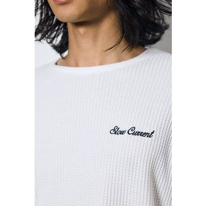 ワッフル長袖グラフィックトップス WHT｜詳細画像