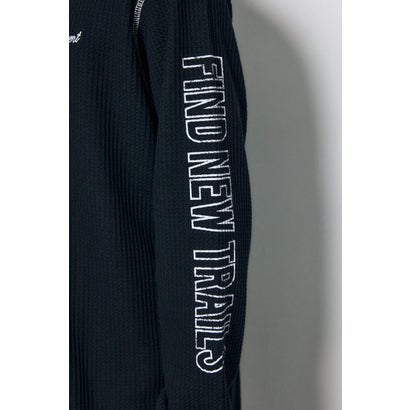 ワッフル長袖グラフィックトップス BLK｜詳細画像